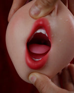 Flexibility detail of the HKD Realistic Deep Throat Stroker Open-Mouth design