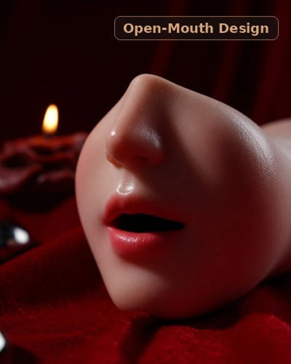 Side view of the HKD Deep Throat Stroker Open-Mouth design