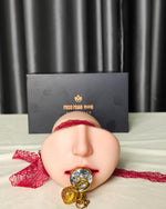 Wenwen Realistic Deep Throat Stroker front detail with decorative accessory and product box