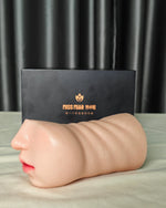 Wenwen Realistic Deep Throat Stroker side profile showing the full silicone body and product box
