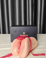 Wenwen Realistic Silicone Stroker front detail with red lace and product box